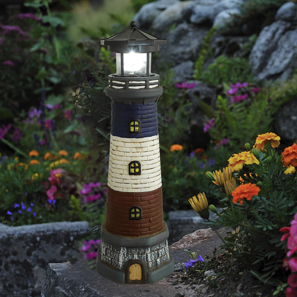 Solar Garden Lighthouse Statue 14.76In Waterproof K45857