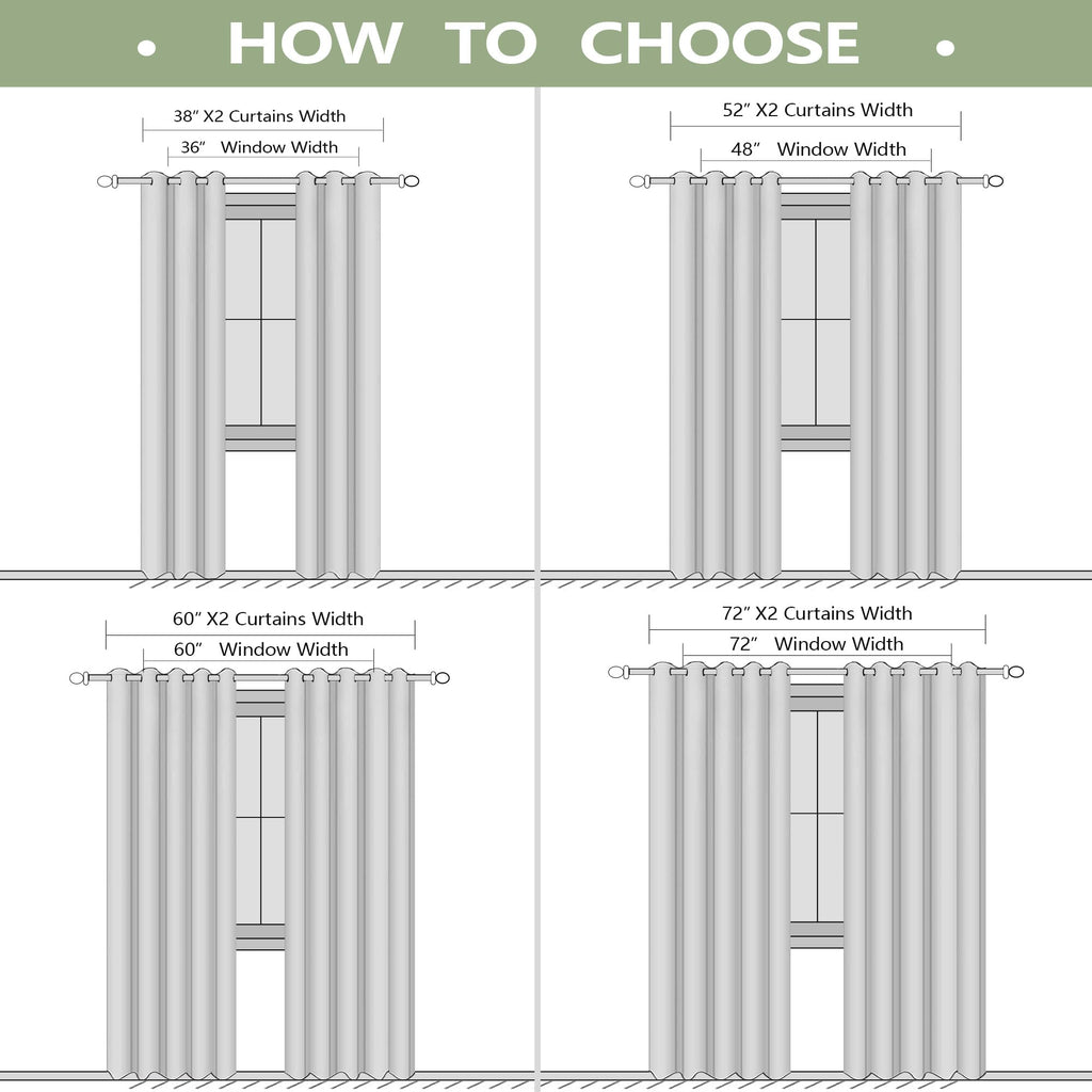 Blackout Curtains 72 Inch Extra Wide 2 Panels C915053
