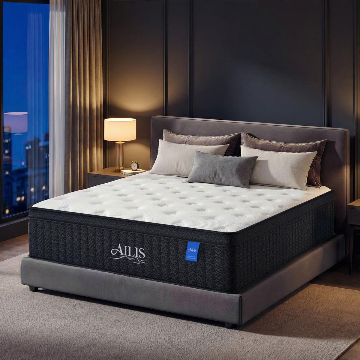 Queen 12 Inch Medium Firm Hybrid Mattress in a Box D113