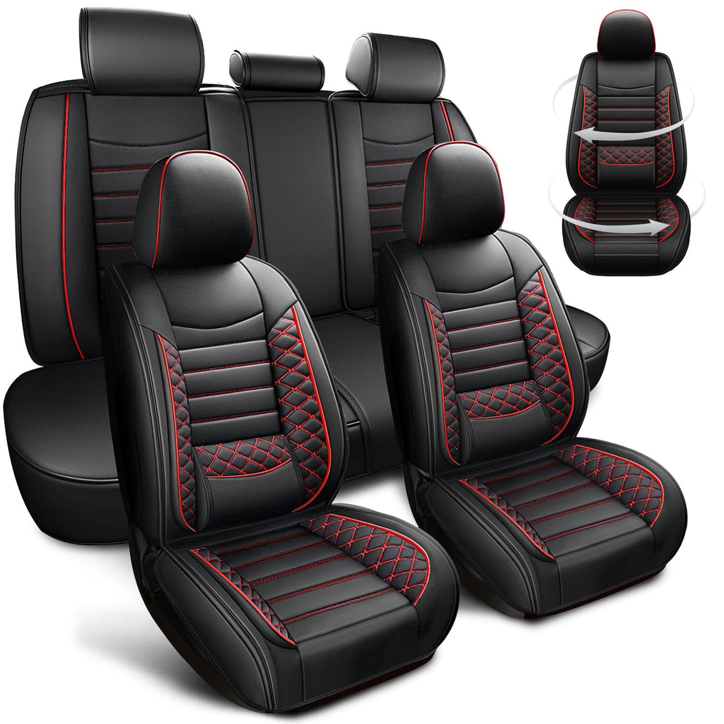 Leather 5-Seat Car Seat Covers Full Set J92038
