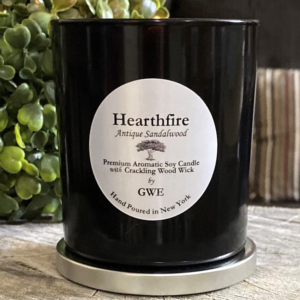 Sandalwood Scented Soy Candle with Wood Wick Z242