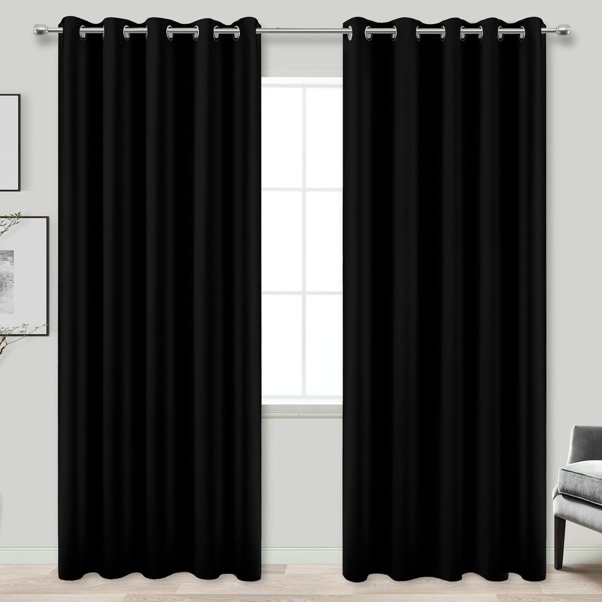 Blackout Curtains 72 Inch Extra Wide 2 Panels C915053