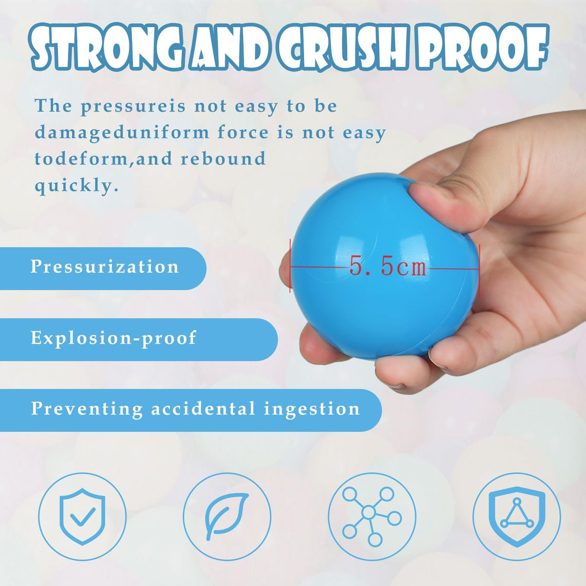 100 Pack BPA Free Colorful Plastic Balls L297