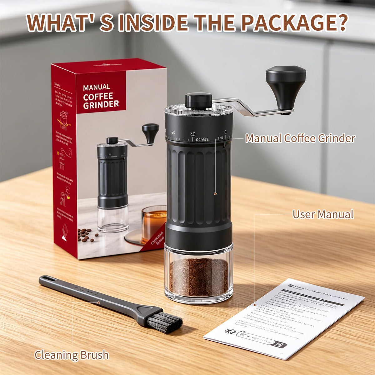 Manual Coffee Grinder 40 Adjustable Settings Q315825