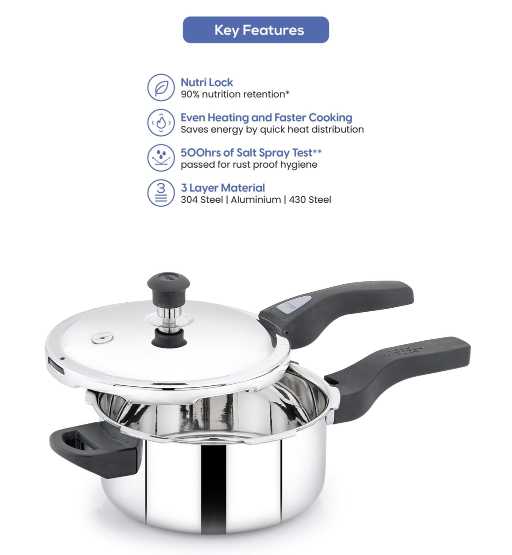 Triply Stainless Steel Pressure Cooker 3 Liter R70543