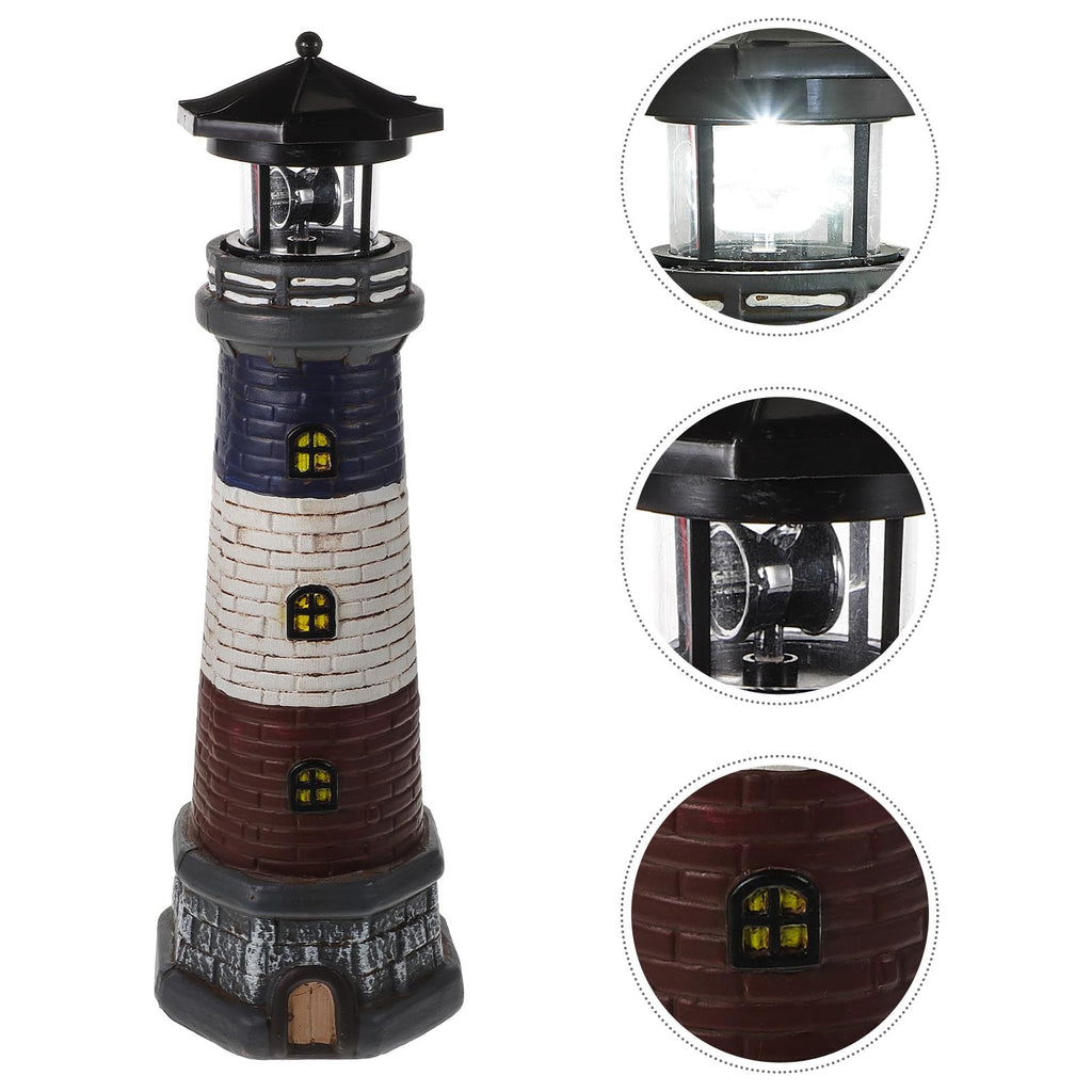 Solar Garden Lighthouse Statue 14.76In Waterproof K45857