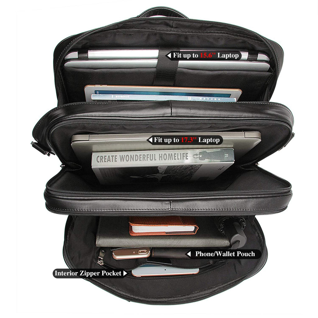 Cowhide Leather 17.3 Inch Messenger Bag Laptop Briefcase N49424