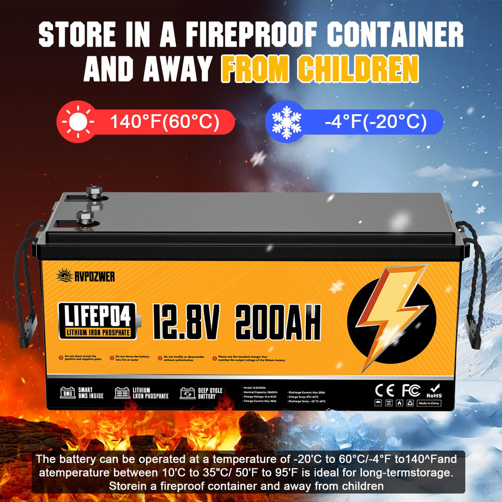 12V 200Ah LiFePO4 Lithium Battery 2 Pack V28567