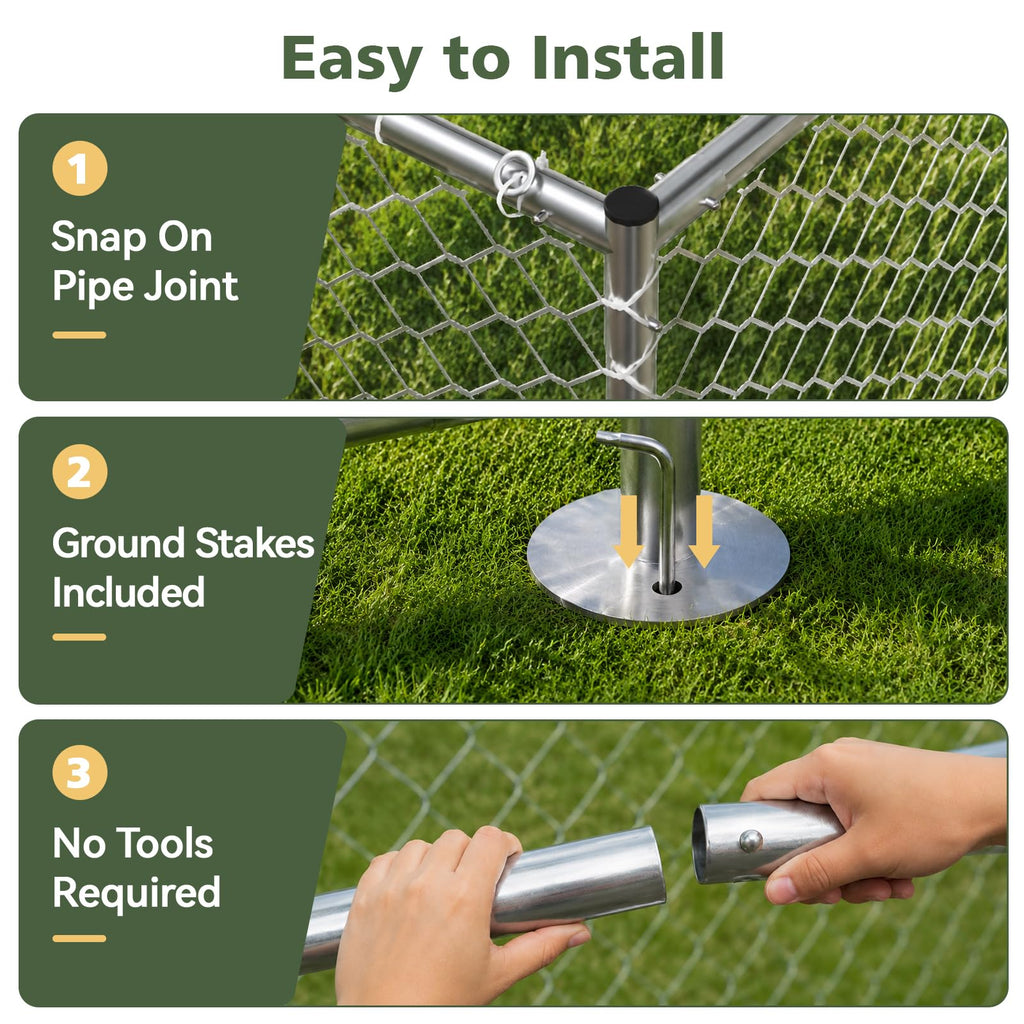 10×10FT Waterproof Metal Outdoor Dog Kennel W245