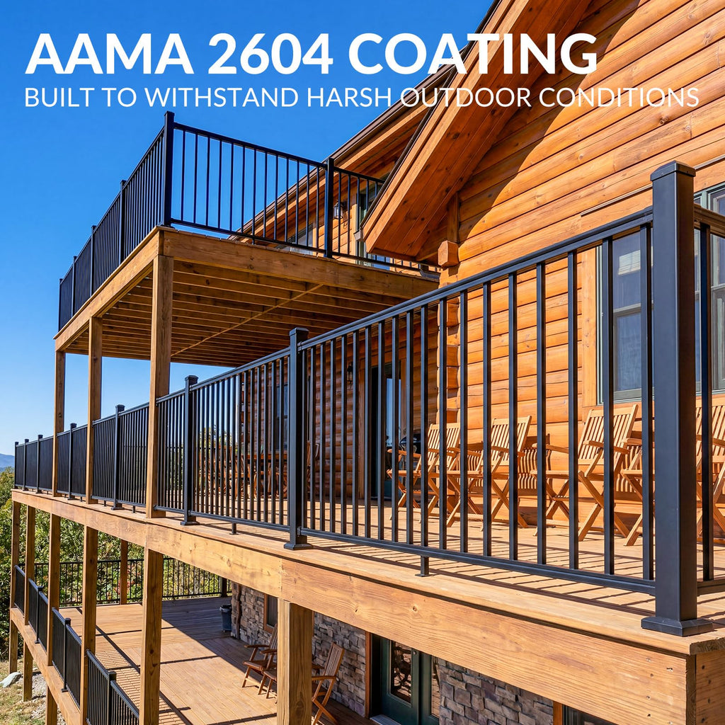 3 Pack Aluminum Porch and Deck Railing Kit with 4 Post L96819