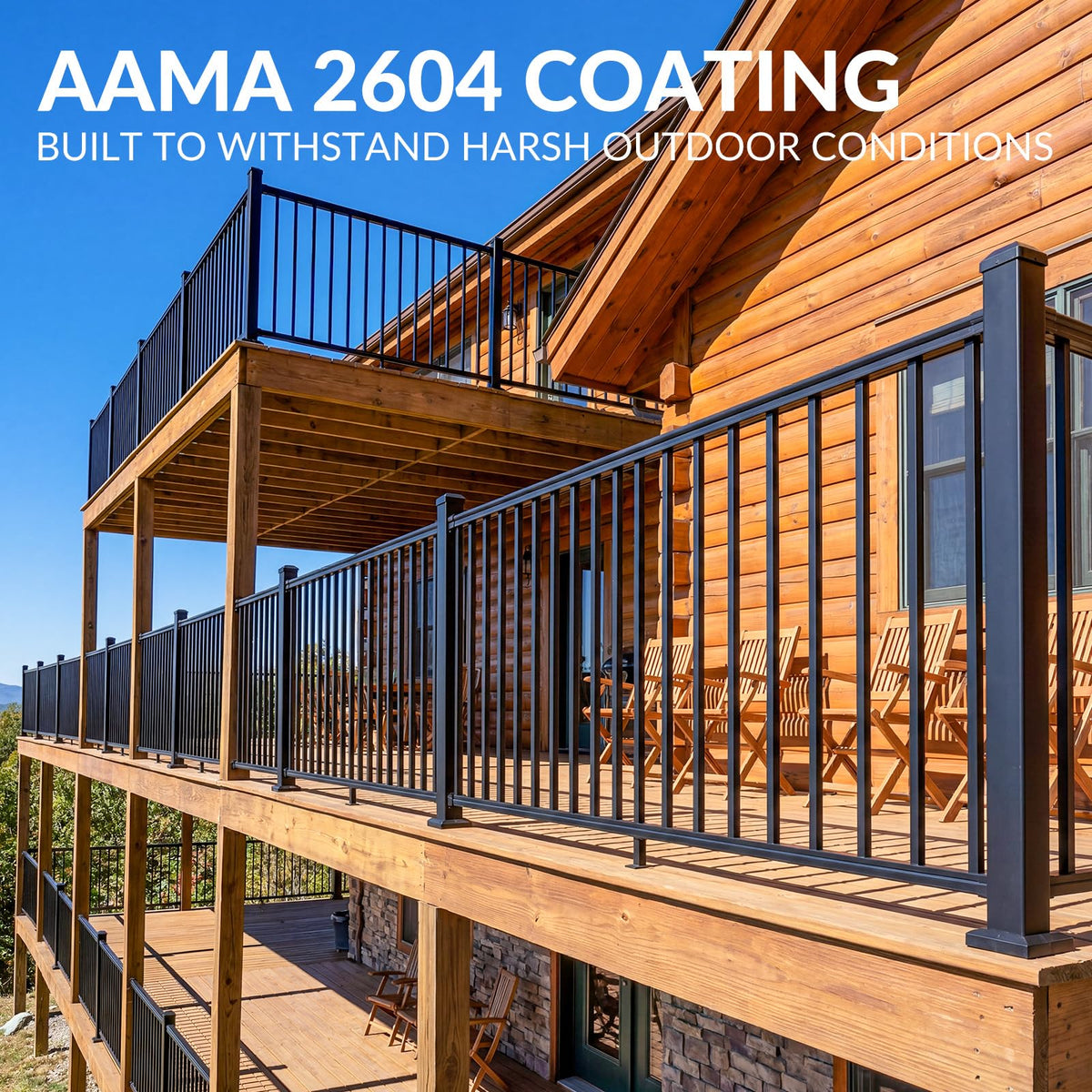 3 Pack Aluminum Porch and Deck Railing Kit with 4 Post L96819