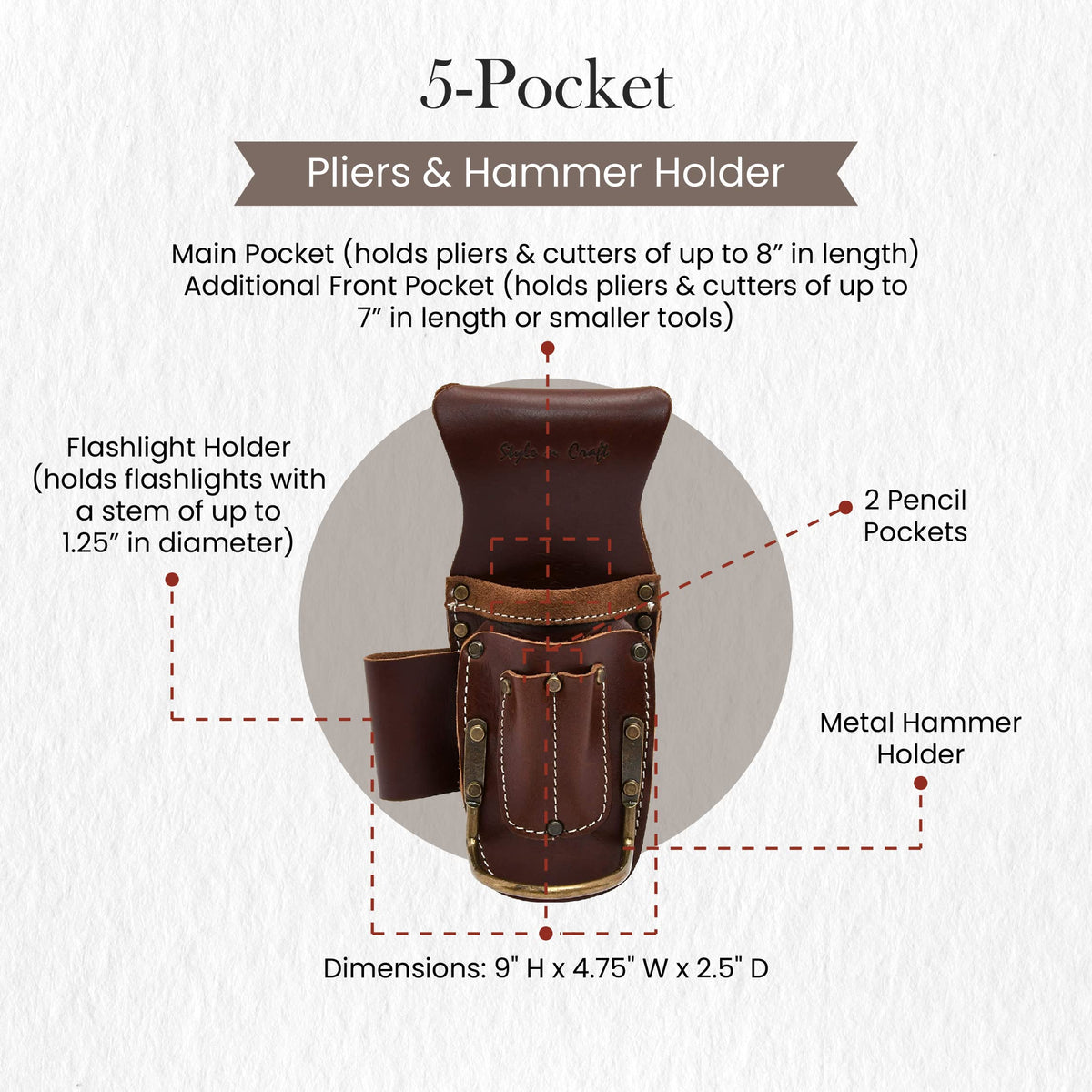 9-Pocket Carpenter's Nail and Tool Pouch F499923