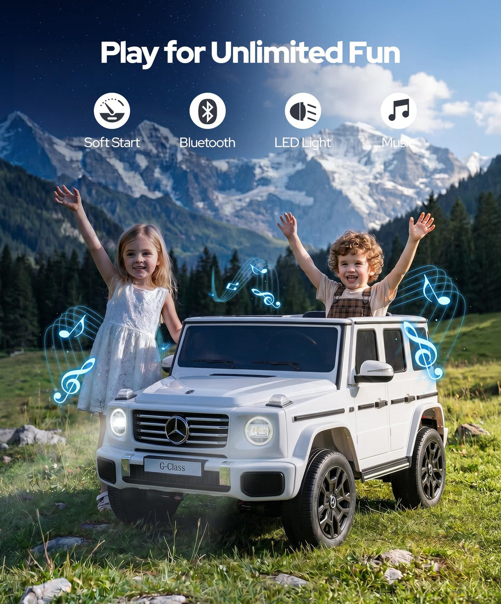 24v 2 Seater Kids Ride on Car with Remote Control White I773274