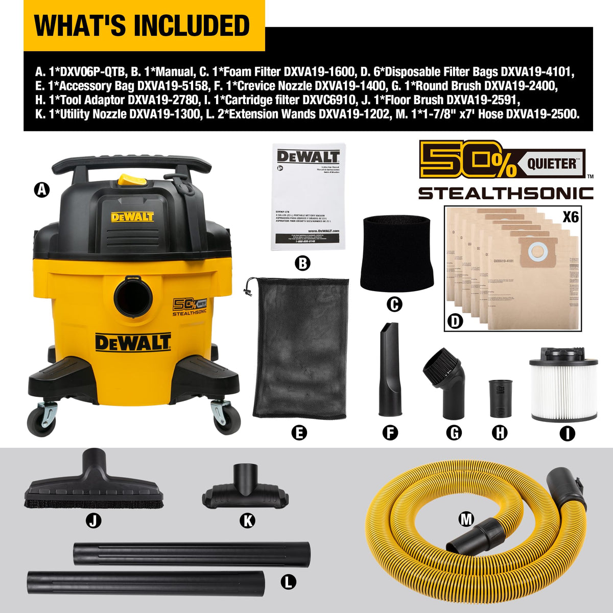 6 Gal 5 HP Quiet Wet and Dry Shop Vacuum E77148