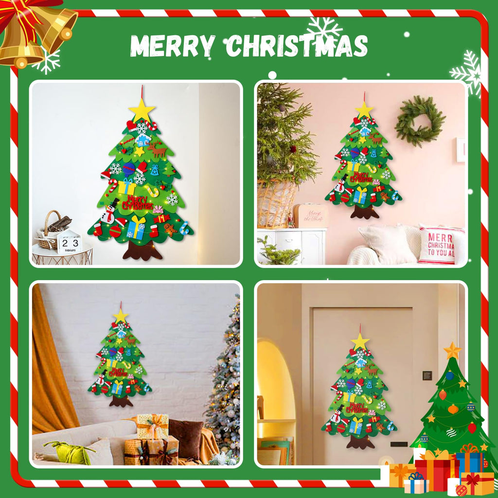 Felt Christmas Tree with 34 Ornaments M632726