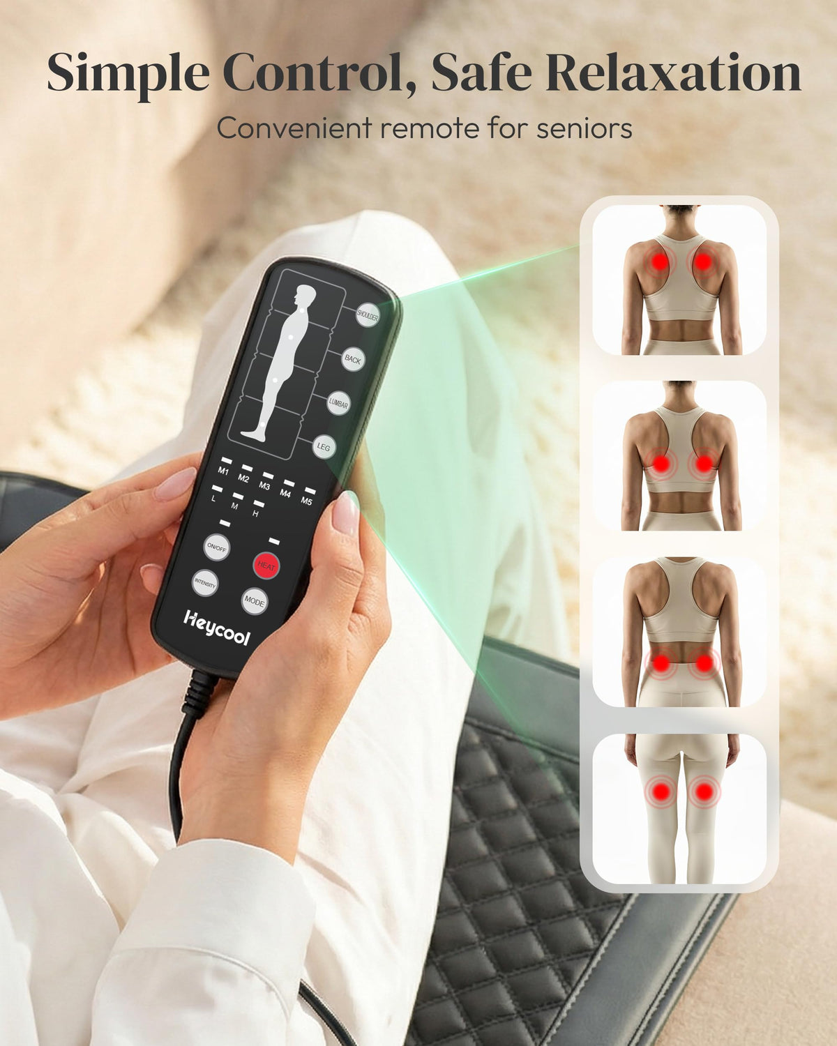 Full Body Massage Mat with Heat, 10-Motor Vibration Massage Pad, Foldable Memory Foam A1239