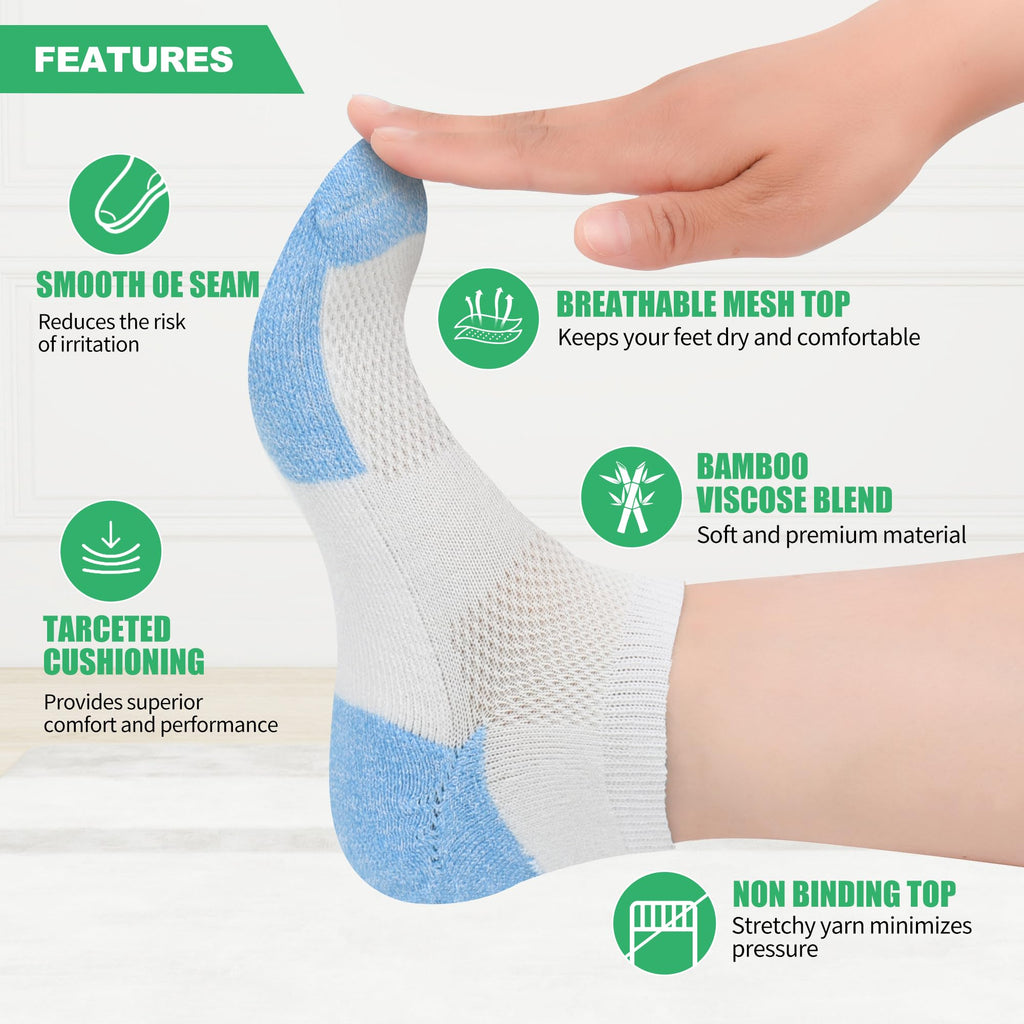 Low Cut Diabetic Socks for Men, 6 Pairs Q6690