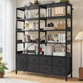 Black 8 Fabric Drawer 7-Tier Bookshelf K1692