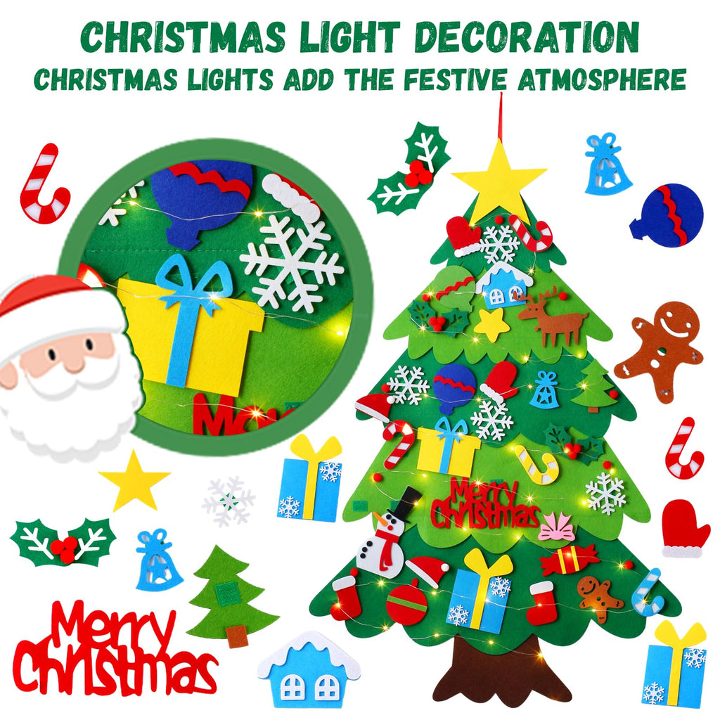 Felt Christmas Tree with 34 Ornaments M632726