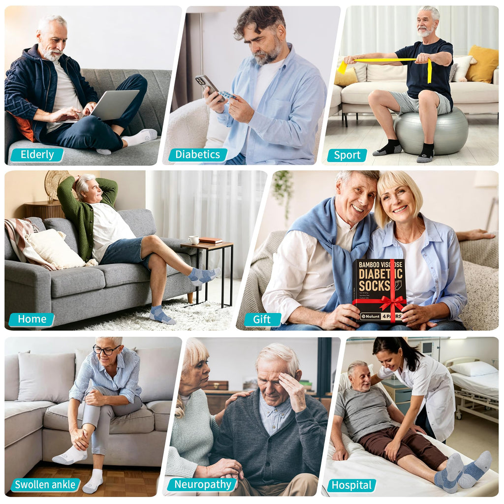 Low Cut Diabetic Socks for Men, 6 Pairs Q6690