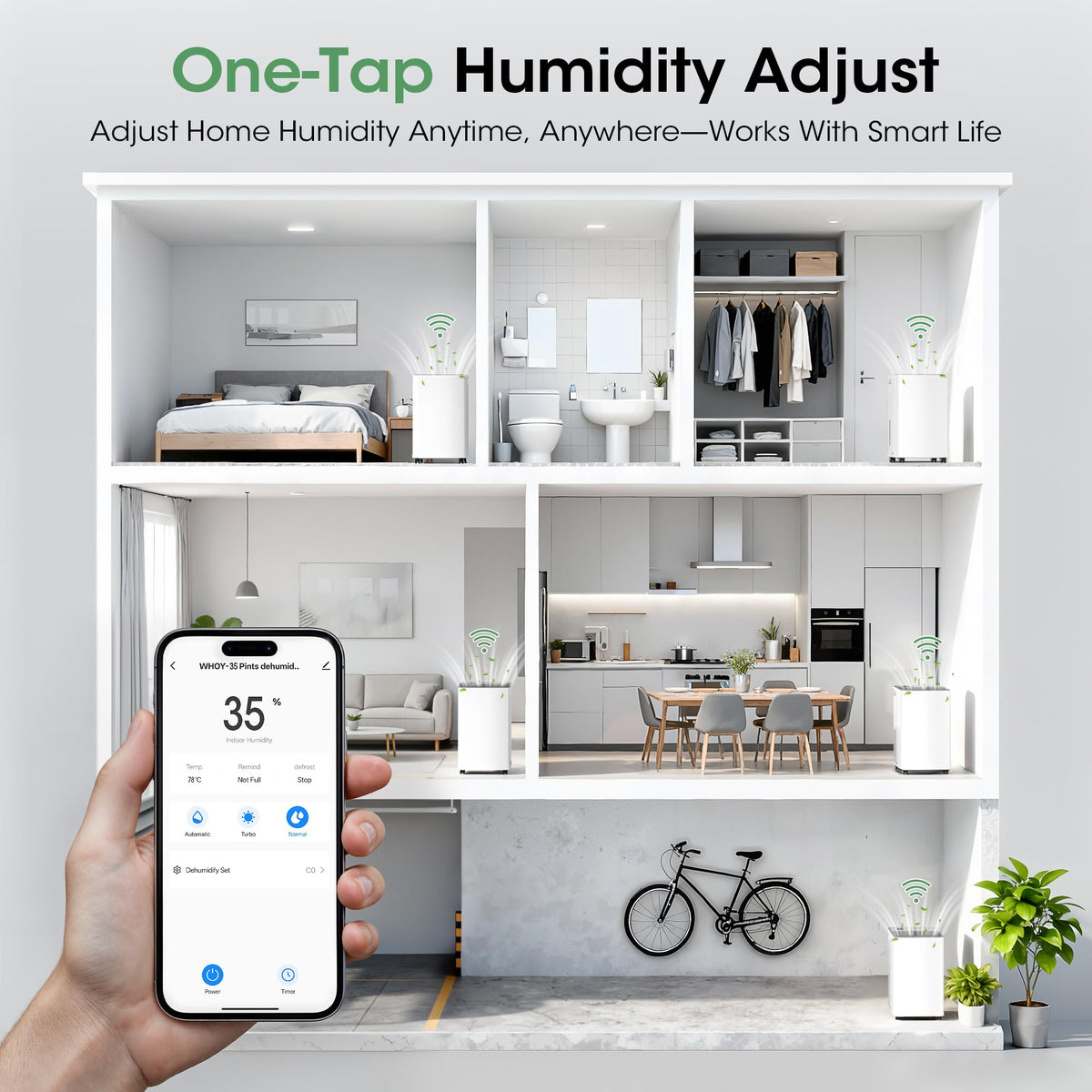 2500 sq.ft 35 Pint Dehumidifier with Drain Hose N259972
