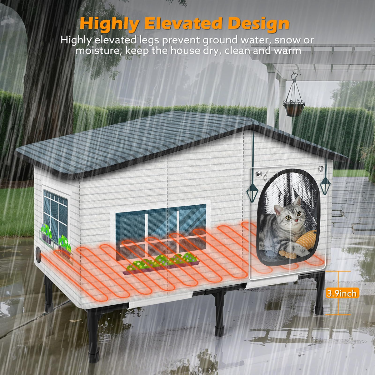 Weatherproof Heated Insulated Cat House P149