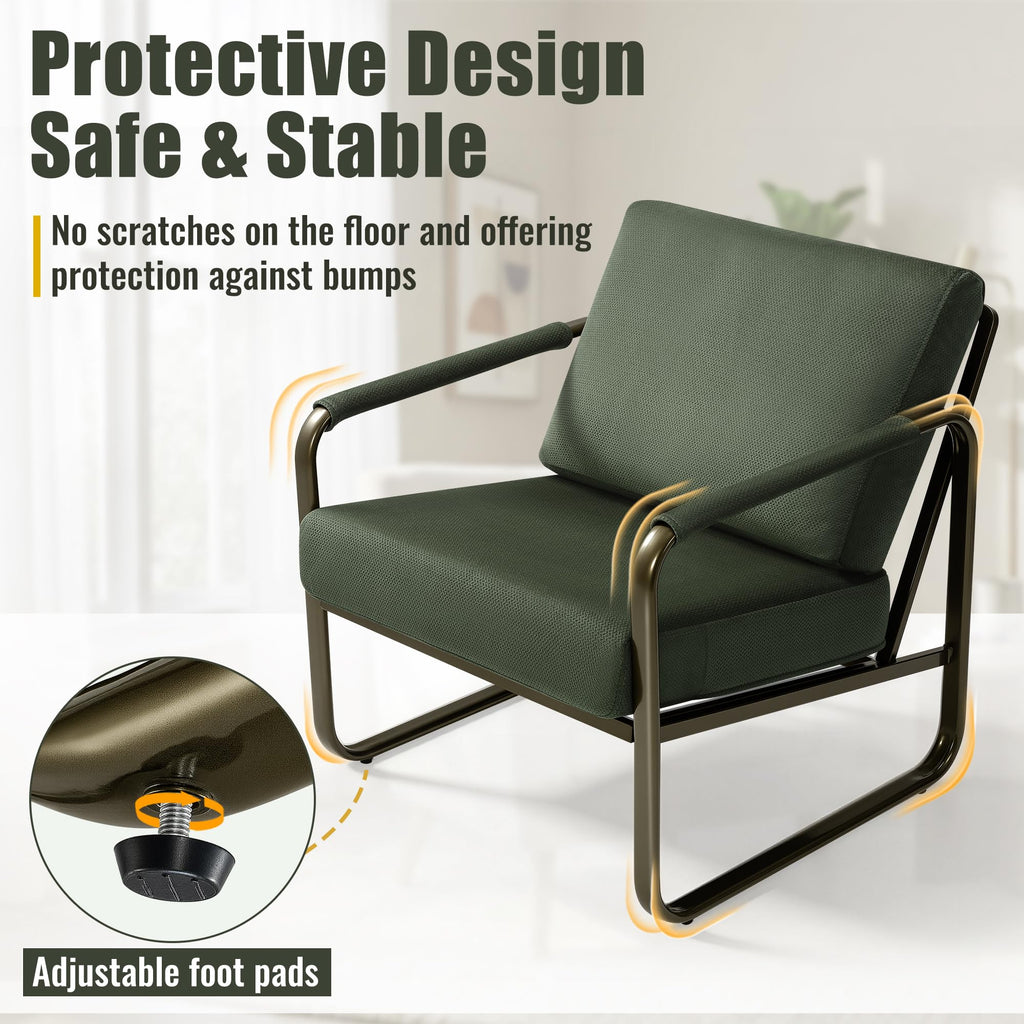 Set of 2 Green Fabric Accent Chair S3701