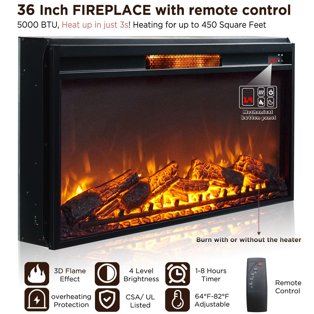 Black Fireplace TV Stand A412