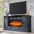 Black Fireplace TV Stand A412