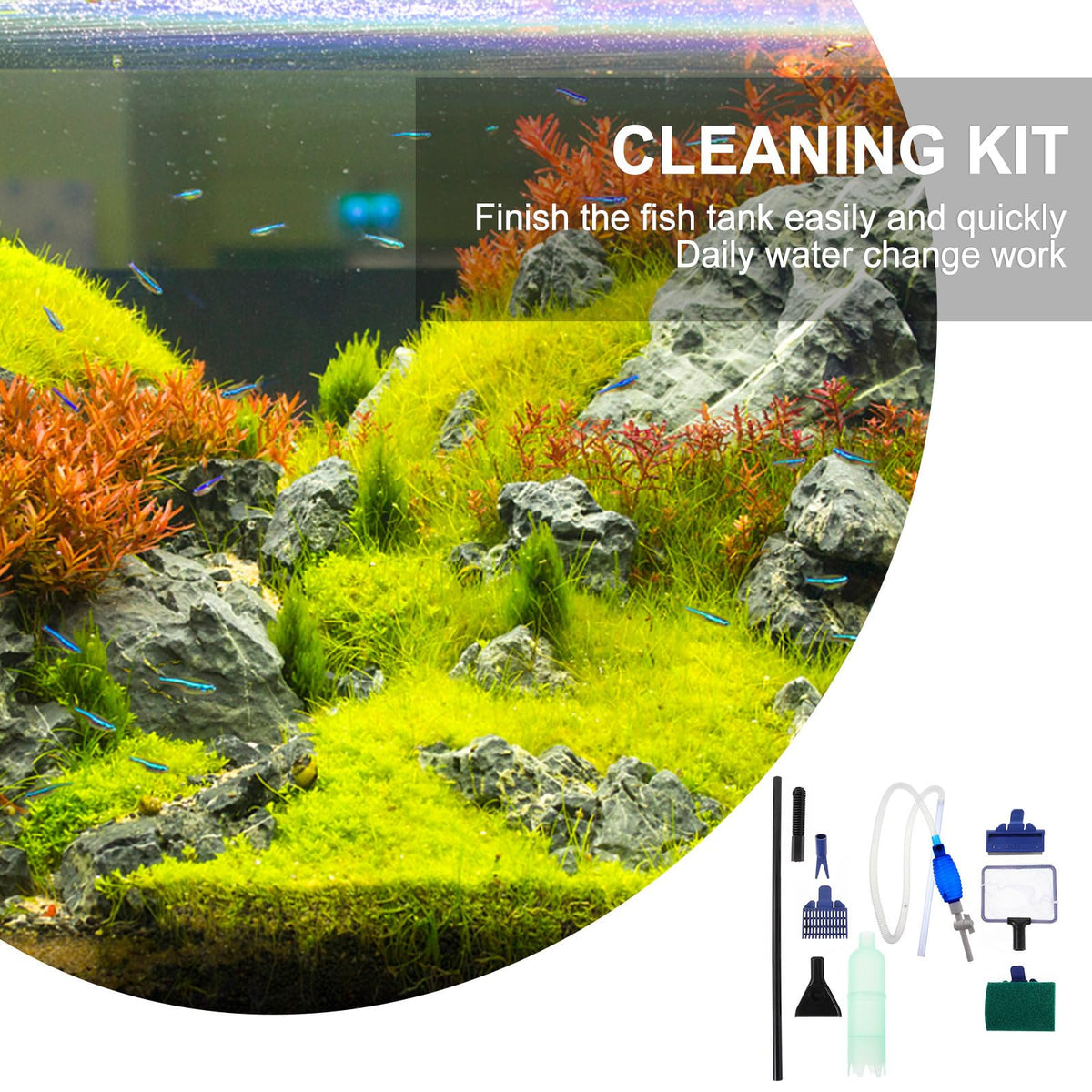 Aquarium Water Changer Kit with Brush Set F564