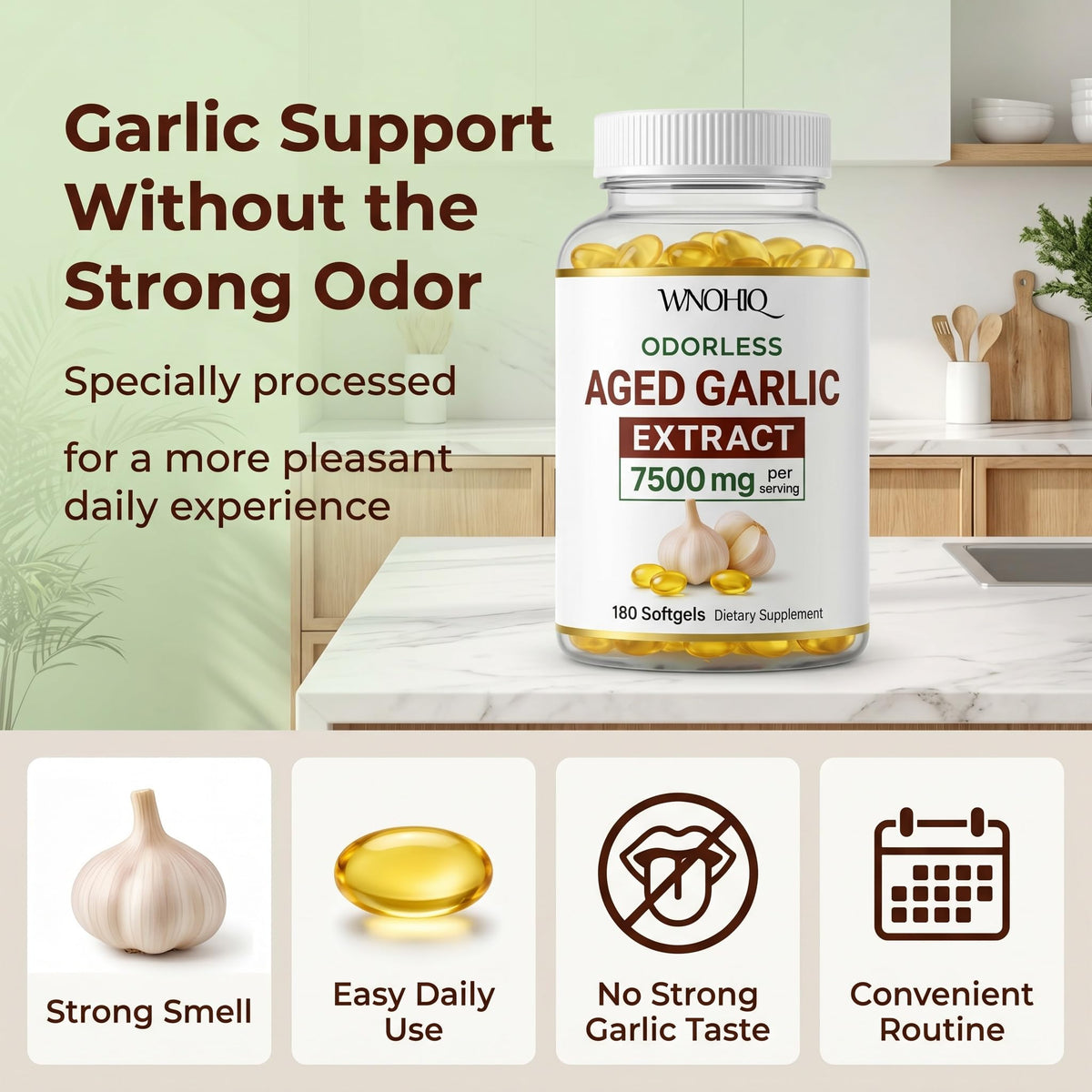 Aged Garlic Extract 360 Softgels Organic Non-GMO Gluten-Free E160383