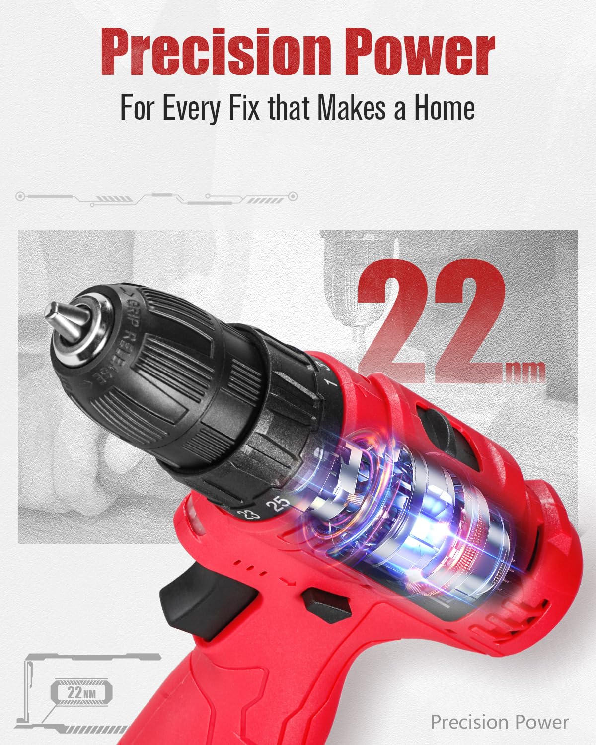 12V Cordless Drill Set 3/8" Power Driver I615384