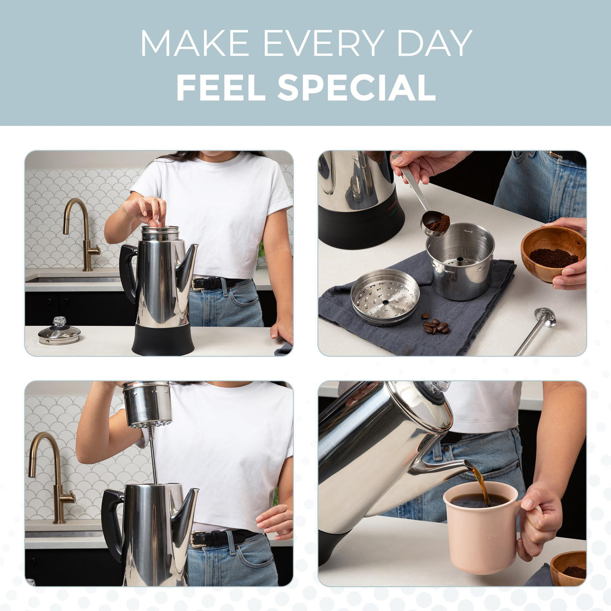 Electric 12 Cup Stainless Steel Coffee Percolator V303197