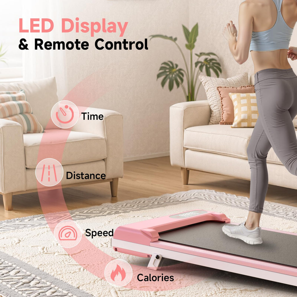 Pink 3 in 1 Portable Walking Pad Treadmill G62785