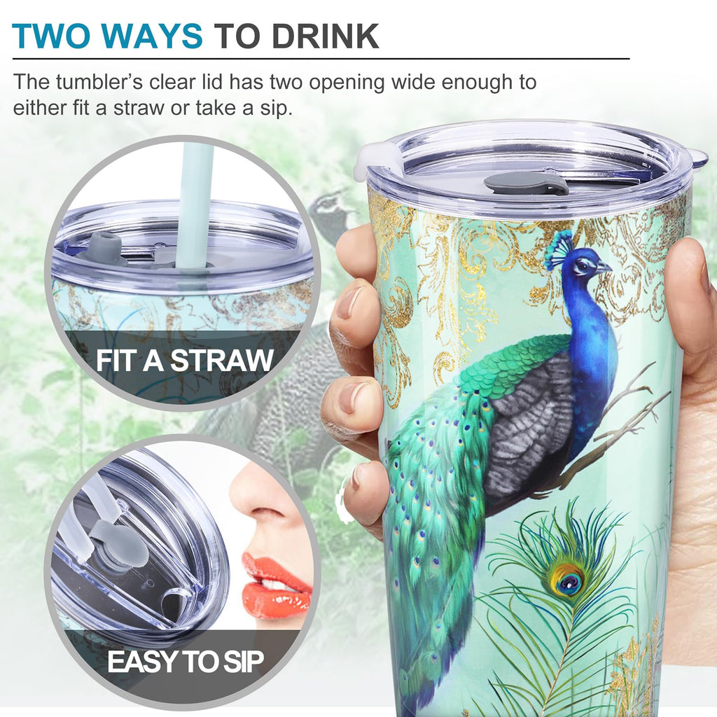 20 oz Insulated Stainless Steel Tumbler with Straw Lid S62388