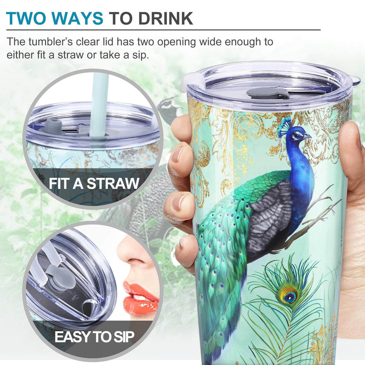 20 oz Insulated Stainless Steel Tumbler with Straw Lid S62388
