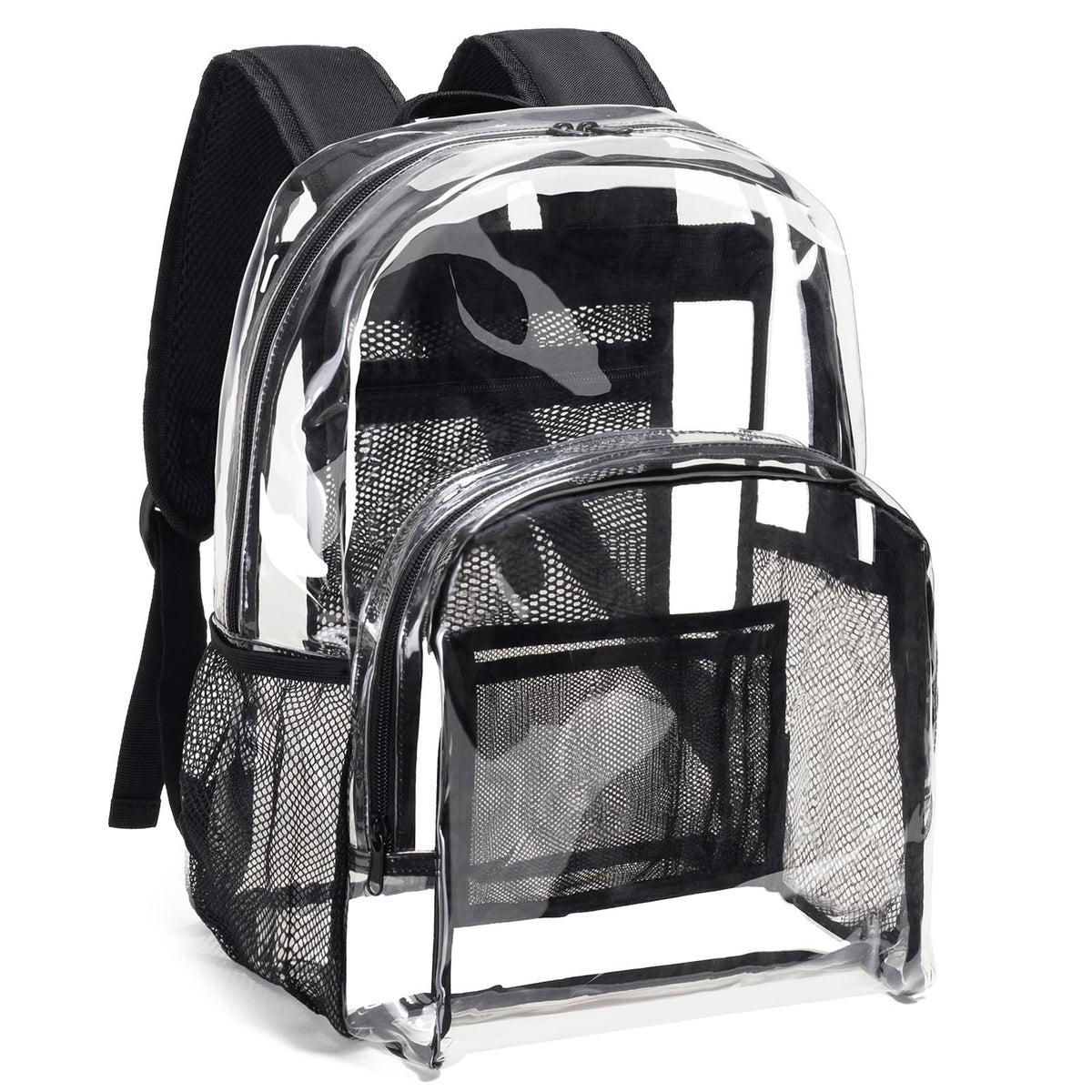 Clear Heavy Duty Black Backpack Y860