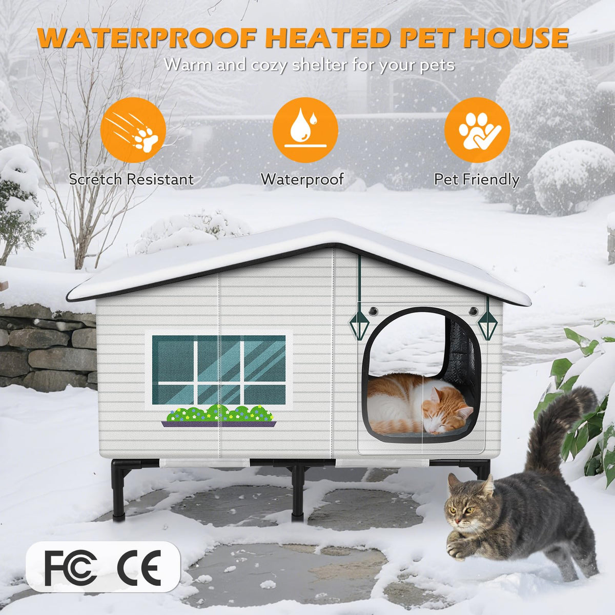 Weatherproof Heated Insulated Cat House P149