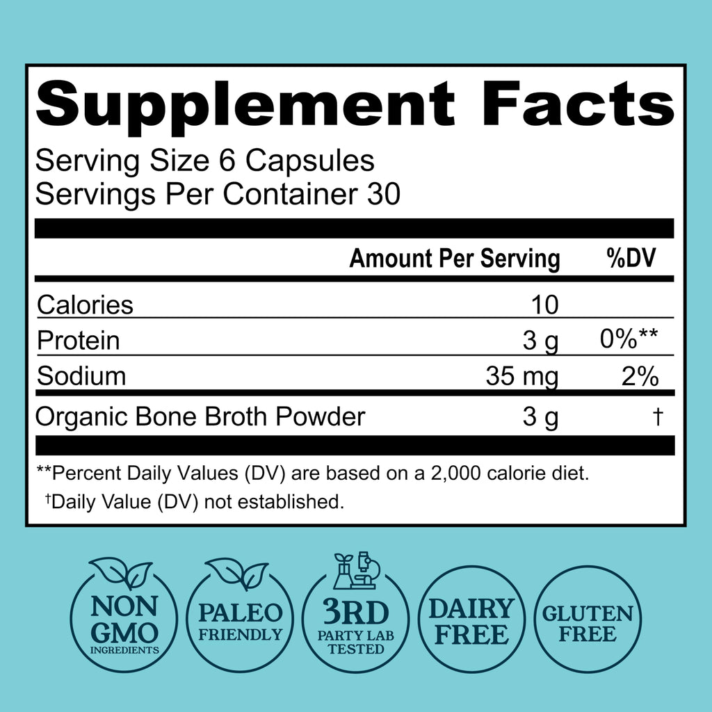 Bone Broth Capsules with Collagen, 180 Capsules S6490