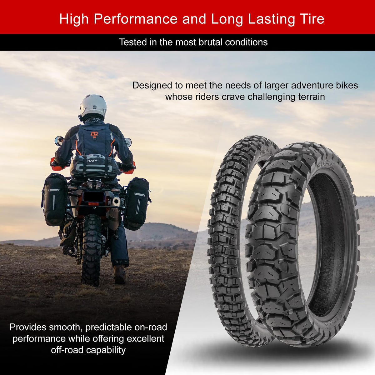 150/70B-17 Adventure Motorcycle Tire Q495