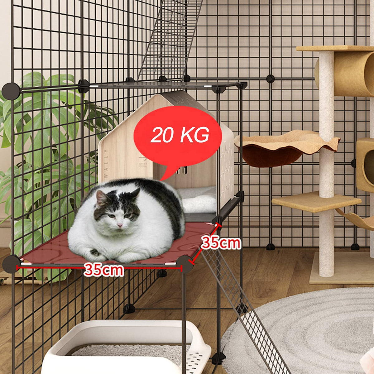 Metal Wire Small Animal Cage 111 * 111 * 146cm G545