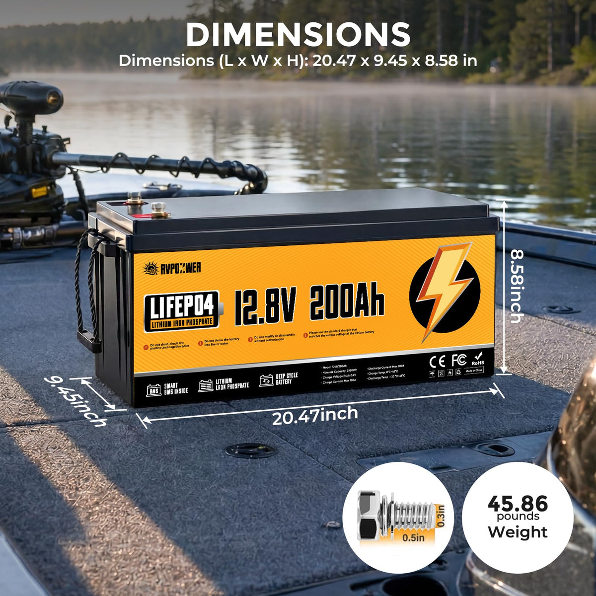 12V 200Ah LiFePO4 Lithium Battery 2 Pack V28567