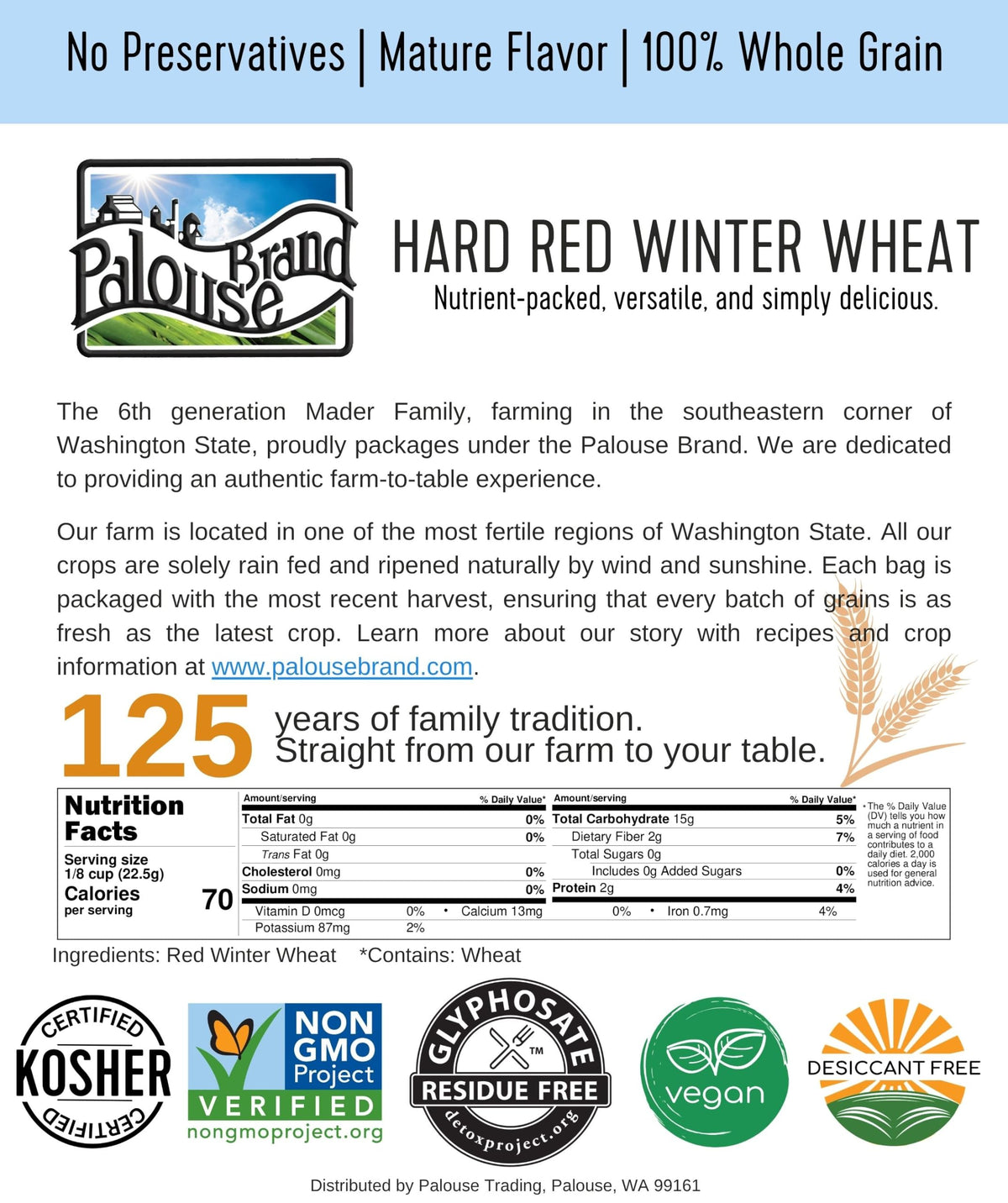 Hard Red Winter Wheat Berries 25 LBS Bucket Q646996