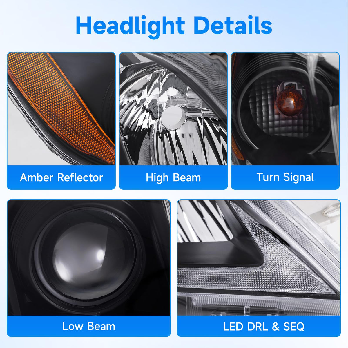 LED DRL Headlight Assembly Pair R828452