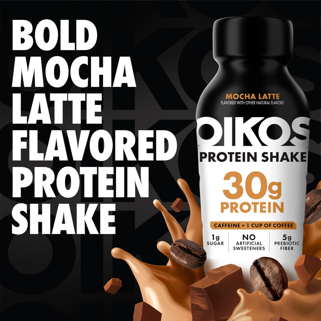 30g Protein Shake, Mocha Latte, 5g Prebiotic Fiber, 12 fl oz Bottle, 12 Count O303637