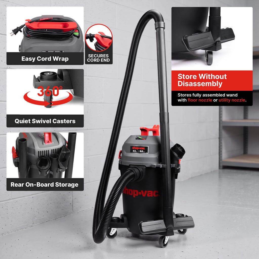 6 Gallon Wet and Dry Shop Vacuum J43371