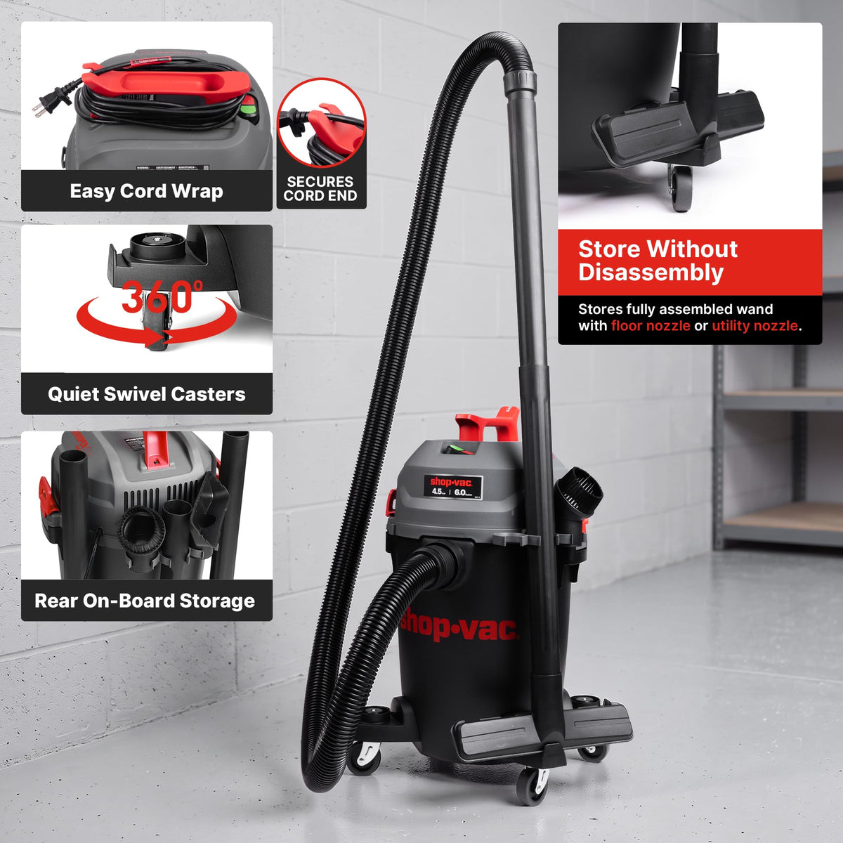 6 Gallon Wet and Dry Shop Vacuum J43371
