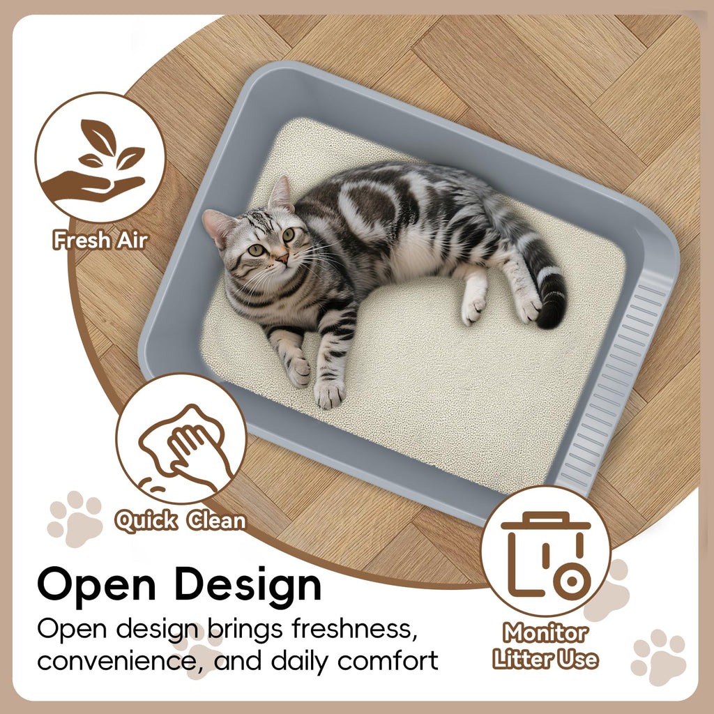 Large High Sided Plastic Cat Litter Box X8832