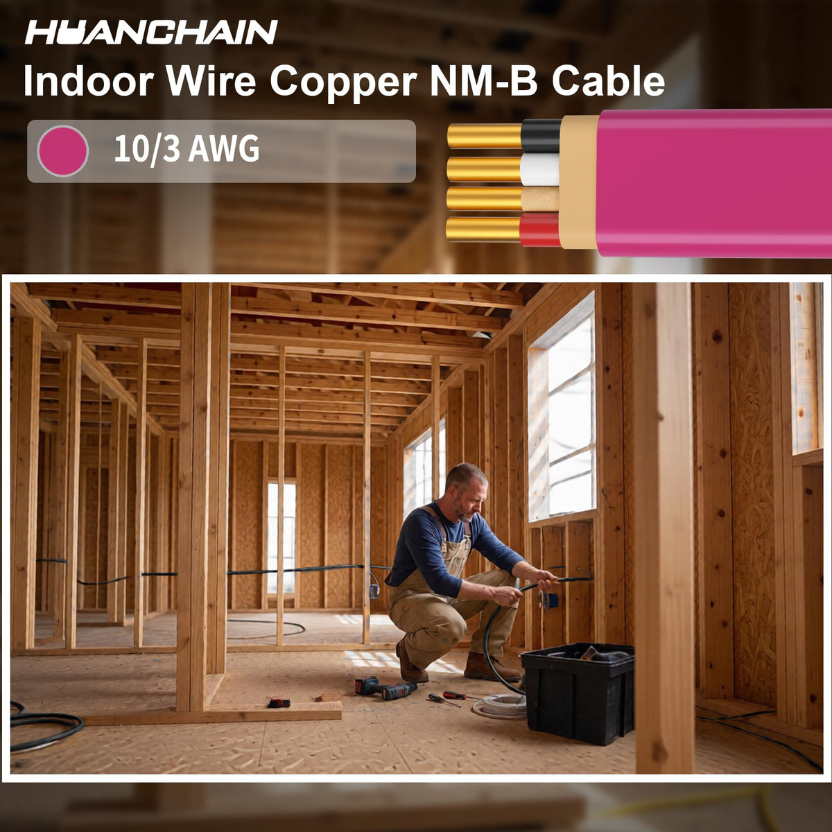 Pink 100FT Non-Metallic Sheathed Cable R857841