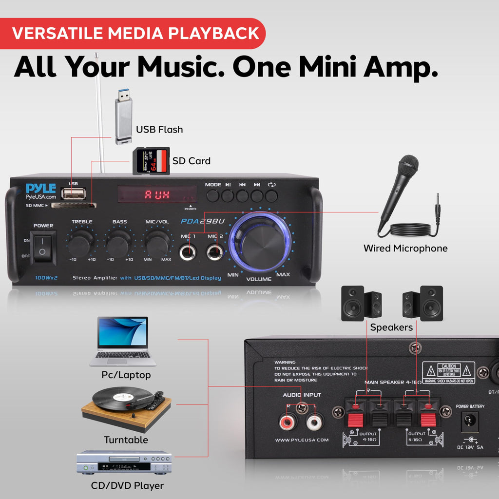 200W Stereo Power Amplifier with Bluetooth F9670